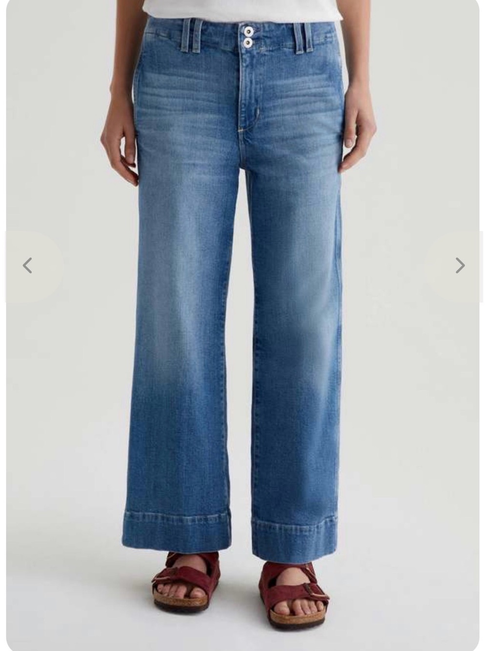 Ag Adriano Goldschmeid Natasha Wide Leg Crop Jeans -- size 25 (28 Waist )